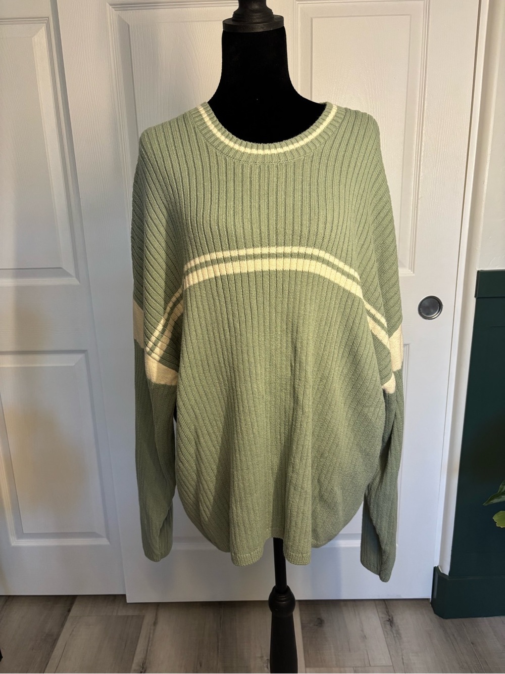 Hollister Boxy Fit Sage/Mint Green Rib Knit Oversized Sweater XL